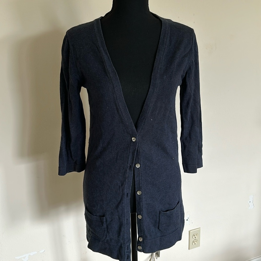 Lacoste vintage preppy school shirt navy cardigan. Boat fashion 90s